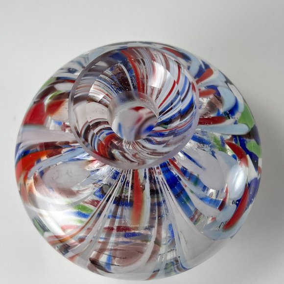 Perfume Vanity Bottle Multicolor Swirl End Of Day Glass Brown Clear Stopper - Picture 9 of 13